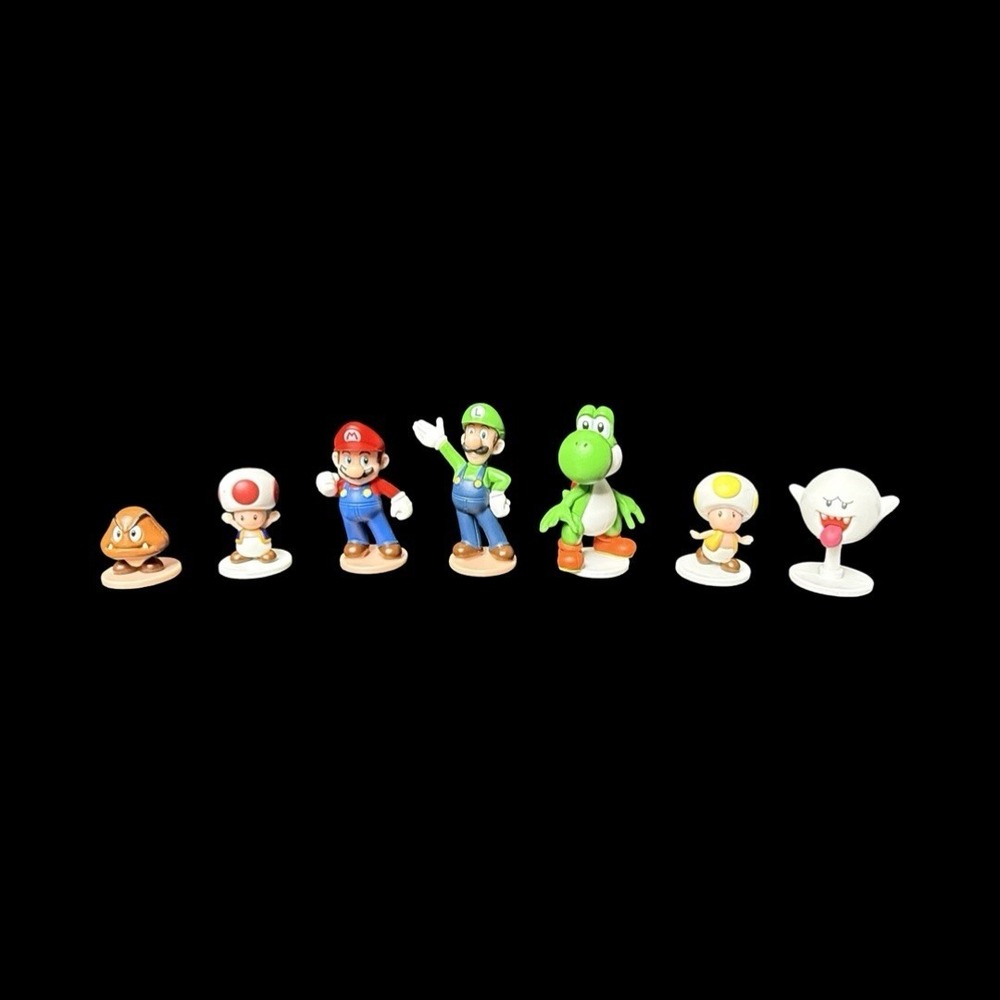 Super Mario Figurines Cake Toppers Shakey Tower Game Pieces Lot Of 7